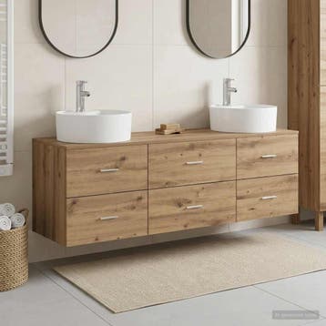 vidaXL Badkamerkastenset 3 st Artisanaal eiken 62,5 x 44,5 x, Verzenden, Nieuw