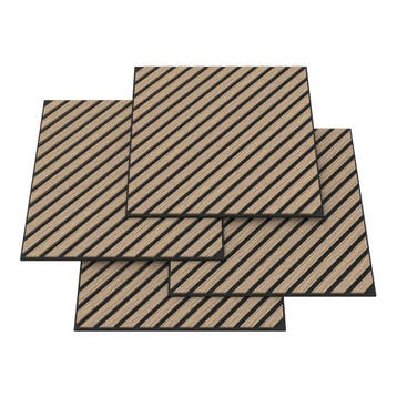 Akoestisch wandpaneel Vang 16 stuks 5,76 m² diagonaal walnoo, Verzenden, Nieuw