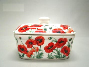 Botervloot keramiek met leuke print - Servies, Keramiek, Nieuw, Ophalen of Verzenden, Overige stijlen