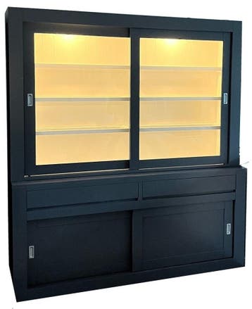 Buffetkast Design leigrijs 200cm led verlichting, Ophalen of Verzenden, Nieuw