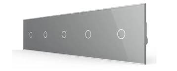 Livolo Touch Dimmer Wisselschakelaar 5x | Grijs Glas |, Ophalen of Verzenden, Nieuw, Schakelaar