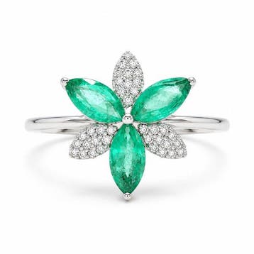 Zonder minimumprijs - Ring Platina - 1.15ct. tw. Smaragd -, Nieuw