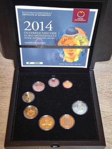 Oostenrijk. Proof Set 2014 Bertha Von Suttner (Zonder