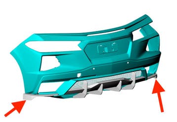 Corvette C8 carbon achterbumper splitter, Verzenden