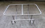 RVS Wand schap, wandrek, Ophang schap met 6 haken B69,5 x