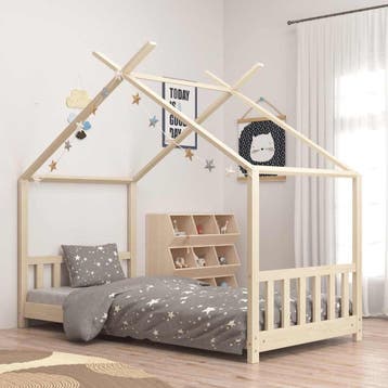 vidaXL Kinderbedframe massief grenenhout 70x140 cm, Kinderen en Baby's, Verzenden, Nieuw