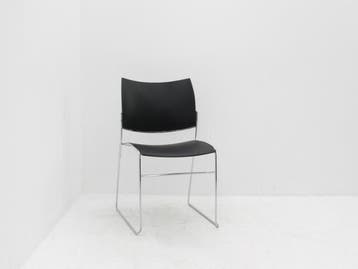 Vergaderstoel Casala Curvy 2288 - kunststof zwart - slede, Werkplek, Ophalen of Verzenden, Gebruikt, Overige typen
