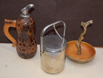 Macabo - Ijsemmer - Hout, Glas, chroomgeplateerd metaal -