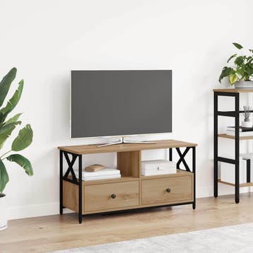 vidaXL TV-kast 90 x 33 x 45 cm Artisan Eiken Engineered hout, Huis en Inrichting, Kasten | Televisiemeubels, Minder dan 50 cm