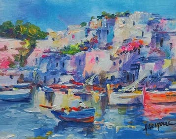 Alfredo Grimaldi (1950) - Procida, Antiek en Kunst, Kunst | Schilderijen | Klassiek