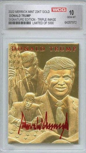 Merrick - Donald Trump - Original Gold Card ( 23K ) - Grade, Verzamelen, Nieuw