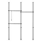 [en.casa] Telescopisch kledingrek Kemi verstelbaar zwart 150, Verzenden, Nieuw