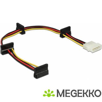 Delock 60142 Kabel Voeding Molex 4-polige stekker > 4 x SATA, Computers en Software, Pc- en Netwerkkabels, Verzenden, Nieuw
