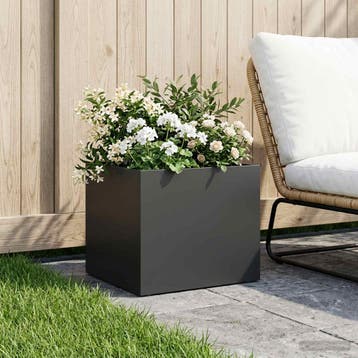 vidaXL Plantenbak Zwart 40 x 30 x 30 cm Koudgewalst staal, Verzenden, Minder dan 60 cm, Nieuw, Metaal