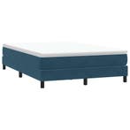 vidaXL Boxspring zonder matras fluweel donkerblauw 140x210, Verzenden, Nieuw, Blauw, Stof