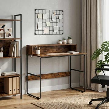 vidaXL Bureau met opbergruimte Gerookt eiken 100 x 50 x 91, Verzenden, Nieuw