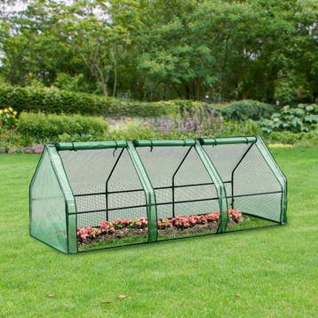 [en.casa] Tuinkas Höflein kweekkas 240x90x90 cm groen, Verzenden, Nieuw