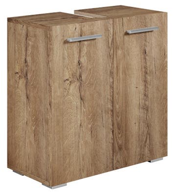 Wastafelkast Jupiter 60 x 30 x 60 cm Bruin Eiken, Huis en Inrichting, Badkamer | Badkamermeubels, Verzenden, Nieuw, Wastafelkast