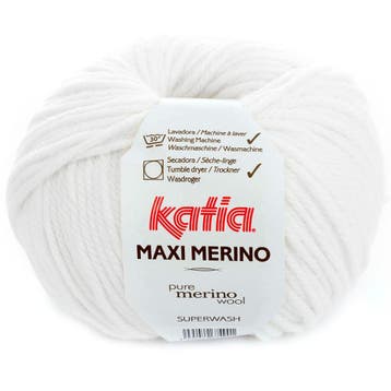 Katia Maxi Merino - 01 wit - Wol Garen, Ophalen of Verzenden, Nieuw