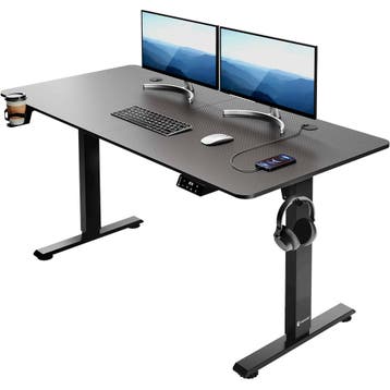 Zit sta bureau Zwart 140x60x73-118cm (Kantoor inrichting), Verzenden, Nieuw in verpakking