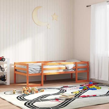 vidaXL Kinderbedframe massief grenenhout wasbruin 75x190 cm, Huis en Inrichting, Verzenden, Nieuw, Bruin, Hout