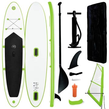 vidaXL Stand Up Paddleboard opblaasbaar met zeilset groen en, Watersport en Boten, Verzenden, Nieuw