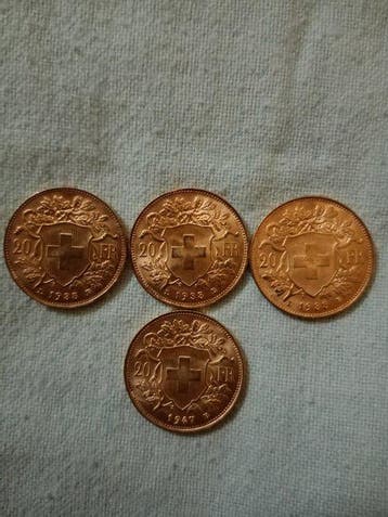 Zwitserland, Verenigd Koninkrijk. Lot of 20 Franken (3x)