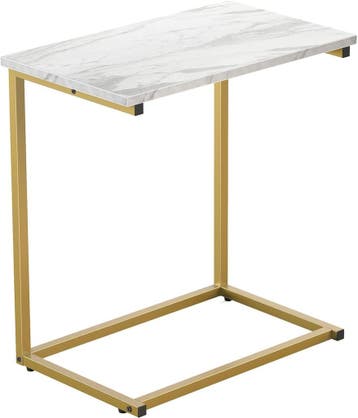 Laptoptafel - Bijzettafel - 50x30x69 cm - Marmar/Goud - Pipi, Huis en Inrichting, Tafels | Sidetables, Verzenden, Zo goed als nieuw