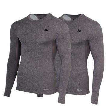 Donnay Donnay Heren - 2-Pack - Baselayer Shirt Lange Mouw  -, Verzenden, Nieuw