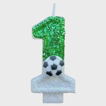 Voetbal Cijfer Kaarsen - Glitter & Graduele Kleurverandering, Verzenden, Nieuw