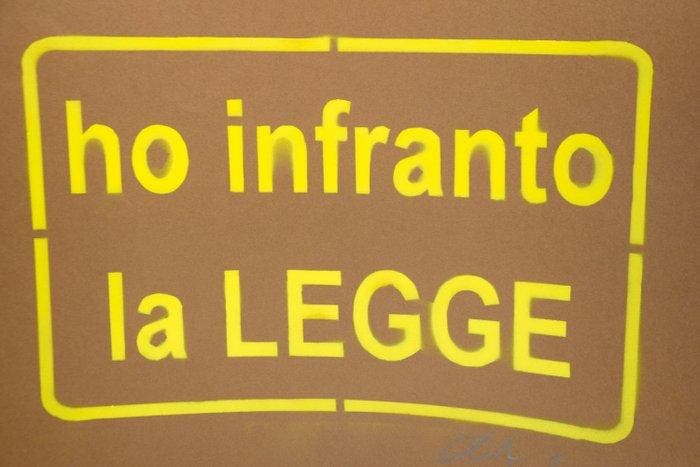 Clet Abraham (1966) - Ho infranto la legge - Stencil, Antiek en Kunst, Kunst | Designobjecten