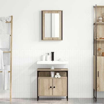 vidaXL Badkamermeubelset 2 st Bruin 60 x 30 x 60 cm Bewerkt, Verzenden, Nieuw