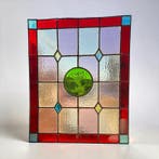Art Deco Glas-in-loodraam - Etched Heraldic Lion - 1920-1930