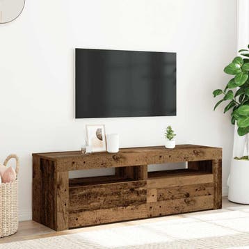 vidaXL Tv-meubel met LED 120x35x40 cm bewerkt hout oud hout, Verzenden, Nieuw, Overige houtsoorten