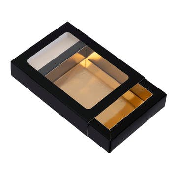 Chocoladeletterdoos Klein GK1 Zwart / Goud 3st, Verzenden, Nieuw
