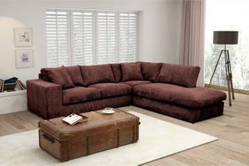 Hoekbank Lelystad - hoekbanken - Bruin, Nieuw, 150 cm of meer, Stof, 200 tot 250 cm