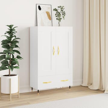 vidaXL buffetkast 69,5x31x115 cm bewerkt hout wit, Minder dan 50 cm, Verzenden, 100 tot 150 cm, Nieuw
