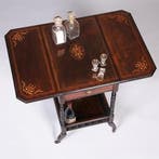 Drankentafel met 2 hangoren en lade rijk en prachtig ingeleg, Ophalen of Verzenden