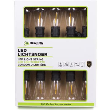 Benson Lichtsnoer - LED - 10 lampen - 7 meter - warm wit..., Ophalen of Verzenden, Nieuw
