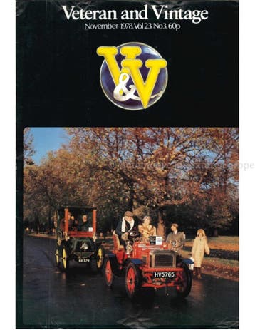 1978 VETERAN AND VINTAGE MAGAZINE 3 ENGELS, Nieuw, Author