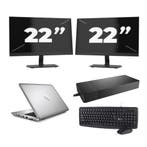 HP EliteBook 820 G3 -   i7-6e  8GB  - 256GB  + 2x 22 inch, Qwerty, Verzenden, 8 GB, Refurbished