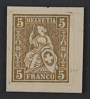 Zwitserland 1862 - Zwitserland 22 P, Zittende Helvetia 5 Rp., Gestempeld