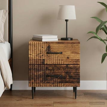 vidaXL Nachtkastje Oud hout 43 x 34,5 x 47,5 cm Bewerkt hout, Minder dan 45 cm, Verzenden, Nieuw, Minder dan 55 cm
