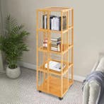 Draaibare Boekenkast 5-Lagen met Wielen – Opbergkast 132 cm, Verzenden, Nieuw