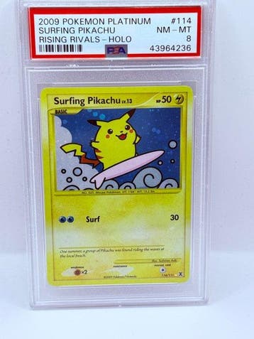 Pokémon - 1 Graded card - Surfing Pikachu 114/111 Foil - PSA, Nieuw