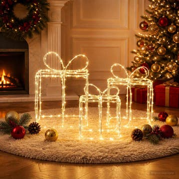 vidaXL Verlichte kerstcadeaudozen LOVIISA 3 st 360 LEDs, Verzenden, Nieuw