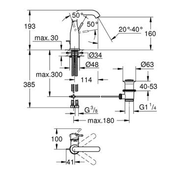 Wastafelmengkraan Grohe Essence 1 Hendel Met Waste M Warm, Ophalen of Verzenden, Nieuw