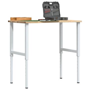 vidaXL Werkbank 100x60x(71,5-98) cm massief eikenhout, Verzenden, Nieuw