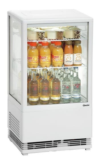 Bartscher Mini-koelvitrine 58L | Wit | 2 roosters | LED-verl, Ophalen of Verzenden, Nieuw