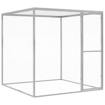 vidaXL Kattenkooi 1,5x1,5x1,5 m gegalvaniseerd staal, Verzenden, Nieuw